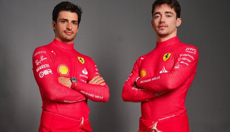 Carlos Sainz y Charles Lecker equipo Ferrari F1 2024
