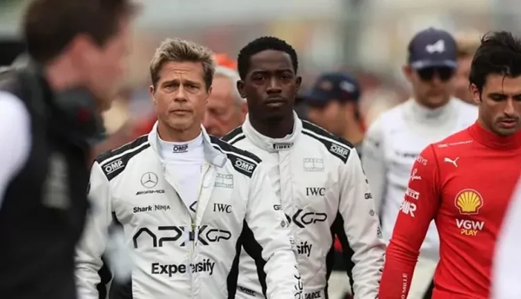 Brad Pitt en Silverstone 2023 preparándose para el rodaje