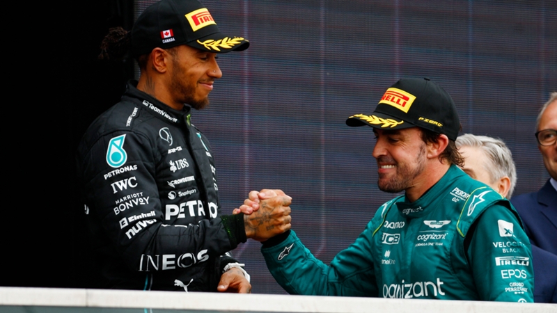 Fernando Alonso y Lewis Hamilton en el GP de Canadá
