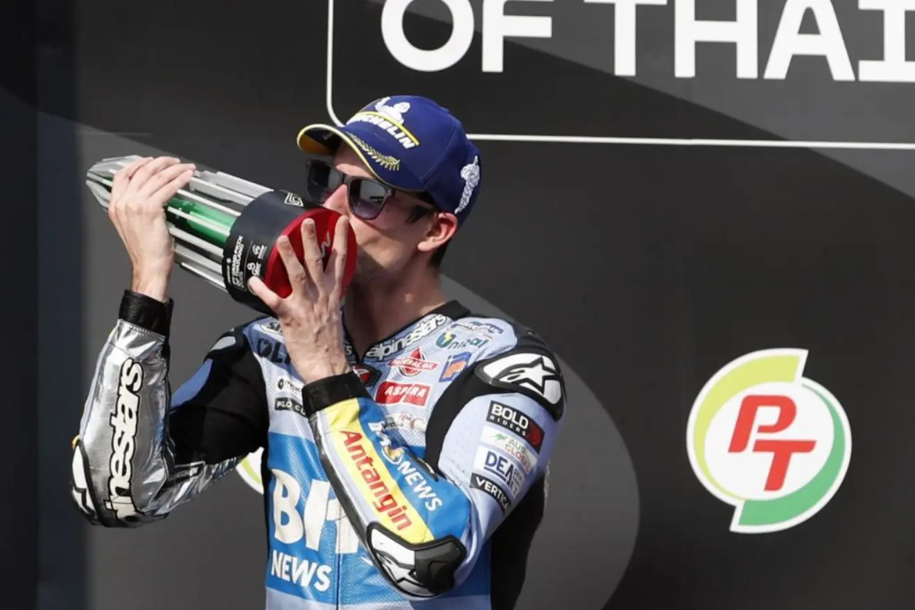 Álex Márquez, en el podio de Buriram
